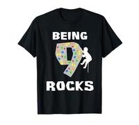 Being 9 Years Old Rocks Funny Rock Climber Birthday T Shirt T-Shirt