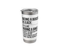 Being A Boss is Easy Funny Work Office Humor Stainless Steel Insulated Tumbler