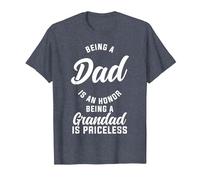 Being a dad is an Honor Being a Grandad is Priceless Grandpa T-Shirt, Men, Heather Blue, Small
