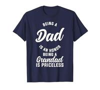 Being a dad is an Honor Being a Grandad is Priceless Grandpa T-Shirt, Men, Navy Blue, 3X-Large