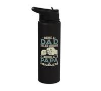 Being a Dad is an Honor Papa is Priceless Daddy Father's Day Stainless Steel Insulated Water Bottle