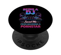Being A DJ Saved Me From Funny Disc Jockey Music Player Dad PopSockets Adhesive PopGrip