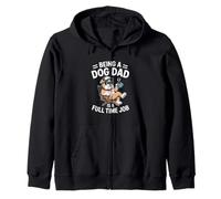 Being A Dog Dad Is A Full Time Job Bulldog Zip Hoodie