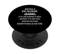 Being a ER Nurse is Easy Funny Saying Humor PopSockets Adhesive PopGrip