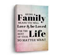 Being-a-family-means-you-will-love-and-be-loved-for-the-rest-of-your-life-no-matter-what Canvas Prints Wall Art Quote Oil Painting On Canvas Wooden Framed Art Canvas for Home Decoration Birthday Gift