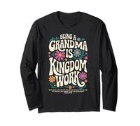 Being A Grandma is Kingdom Work Boho Floral Mother's Day Long Sleeve T-Shirt
