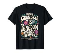 Being A Grandma is Kingdom Work Boho Floral Mother's Day T-Shirt