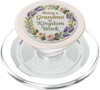 Being A Grandma Is Kingdom Work Christian Floral Wreath PopSockets PopGrip for MagSafe