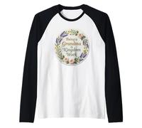 Being A Grandma is Kingdom Work Christian Floral Wreath Raglan Baseball Tee