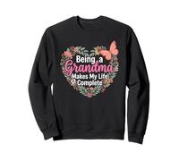 Being A Grandma Makes My Life Complete Butterfly Boho Floral Sweatshirt