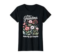 Being A Grandma Makes My Life Complete Floral Butterfly T-Shirt