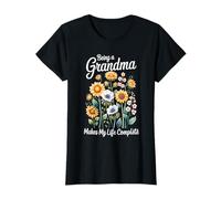 Being A Grandma Makes My Life Complete Sunflower Butterfly T-Shirt