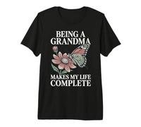Being A Grandma Makes My Life Complete Vintage Butterfly Premium T-Shirt