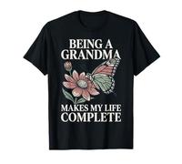 Being A Grandma Makes My Life Complete Vintage Butterfly T-Shirt