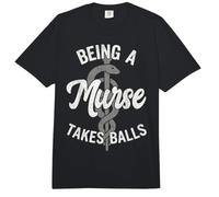 Being A Murse Takes Balls Distressed Caduceus Comfort Colors Adult Heavyweight T-Shirt