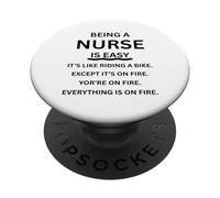 Being a Nurse is Easy Funny Saying Humor PopSockets Adhesive PopGrip