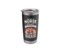 Being A Nurse is Easy Like Riding A Bike Fire Stainless Steel Insulated Tumbler