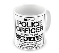 Being A Police Officer is Easy It's Like Riding A Bike Funny Novelty Gift Mug