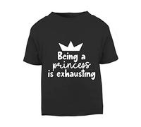 Being a Princess is Exhausting [BBY6] Short Sleeve Cotton Toddler t Shirt, 3-4 Years, Black