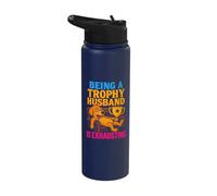 Being A Trophy Husband is Exhausting Funny Marriage Dog Stainless Steel Insulated Water Bottle