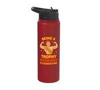 Being A Trophy Husband is Exhausting Funny Marriage Gym Stainless Steel Insulated Water Bottle