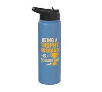 Being A Trophy Husband is Exhausting Funny Marriage Humor Stainless Steel Insulated Water Bottle