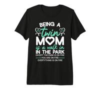 Being A Twin Mom 2023 Saying Become Wins Mother Premium T-Shirt