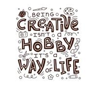 Being Creative is not a Hobby it Way of Life Wall Stickers Paster Paper 67.2x75.8cm Easy Installation Coffee
