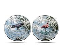 Being Different Courage Challenge Coin, Double-Sided Inspirational Raven & Flamingo Commemorative Token, Bravery Confidence Encouragement Gift Coin (1pc)
