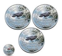 Being Different Courage Challenge Coin, Double-Sided Inspirational Raven & Flamingo Commemorative Token, Bravery Confidence Encouragement Gift Coin (3pcs)