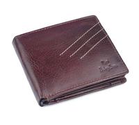 BEING IBAN Wallet for Men-Genuine Slim Leather RFID Blocking Bifold Stylish Wallet with 2 ID Window Money Clip Wallet with ID Window Gift Box, Brown, Casual