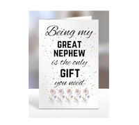 Being my Great Nephew is The only Gift You Need Card, Funny, Joke, Silly, Happy Birthday Gift, Presents for Christmas, for Men, Women, A5-112_112