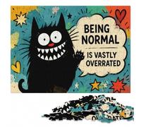 Being Normal Is Vastly Overrated Poster Jigsaw Puzzle, 300 Pieces | Holiday gift for puzzle fans: activity for family time at home.