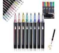 Beingduty Marker Pen For Highlight, Double Line Super Squiggles Metallic Glitter Pens, for Drawing And Scribbling (8 pcs)