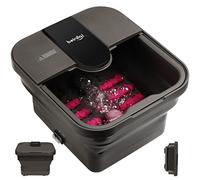 Beinilai Collapsible Foot Spa,Foot Bath with Heat and Massage and Bubble Jets,Foot Soak Tub with Six Non Motorized Foot Rollers,Acupressure Massage Points,Red Light and Removable Pumice Stone