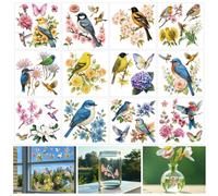 beinkmake 12 Sheets Hummingbirds and Flowers Rub on Transfers for Crafts 5.5×5.5inch Garden Floral Furniture Rub on Transfers Sticker for Wood Glass Scrapbooking Journals Planners DIY Craft