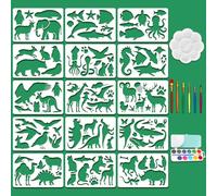 beinkmake 15pcs Animals Shape Stencils for Painting with Paint Set, Wildlife Templates, Reusable Painting Stencil for DIY Crafts on Wood, Fabric, Canvas, Walls