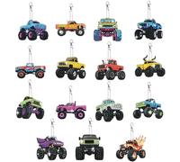 beinkmake 15pcs Car Diamond Art Painting Keyring Kit Diamond Art Ornaments Double Sided Cool 5D Diamond Key Ring DIY Gem Keyring for Beginners Adults Crafts