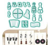 beinkmake 15Pcs Music Polymer Clay Cutters Talismans Instruments Clay Earrings Cutters Polymer Jewelry Cutter for Earrings Making Birthday Party DIY Supplies