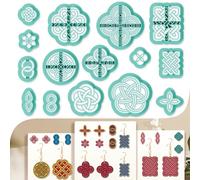 beinkmake 15Pcs Weave Knot Polymer Clay Cutters Boho Embossed Knot Clay Earrings Cutters Polymer Jewelry Cutter for Earrings Making Birthday Party DIY Supplies