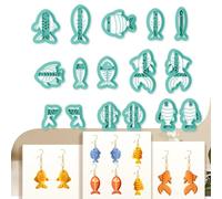 beinkmake 16Pcs Fish Polymer Clay Cutters Ocean Style Clay Earrings Cutters Polymer Jewelry Cutter for Earrings Making Party Festival DIY Supplies