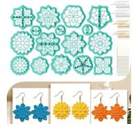 beinkmake 16Pcs Mandala Flower Polymer Clay Cutters Set Bloom Clay Earrings Cutters for Adults Polymer Jewelry Cutter with Earrings Accessories DIY Craft Supplies