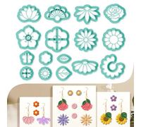 beinkmake 16Pcs Mini Flower Polymer Clay Cutters Daisy Rose Clay Earrings Cutters Cute Polymer Jewelry Cutter for Earrings Making Birthday Party DIY Supplies