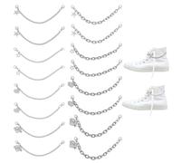 beinkmake 16Pcs Side Shoelaces Decorations Chain Heart Shoe Charms Shiny Shoe Accessories Clips for Sneaker Sandals Shoe Canvas Boot Bag Pants Making DIY Crafts