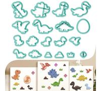 beinkmake 19Pcs Jurassic Dinosaur Polymer Clay Cutters Cute Clay Earrings Cutters Polymer Jewelry Cutter for Earrings Making Birthday Party DIY Supplies