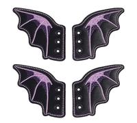 beinkmake 2 Pairs Bat Shoe Wings Halloween Shoe Decoration Wings Shoe Accessory for Boots Skates Sneakers Canvas Roller Shoes Decor Purple
