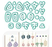 beinkmake 20Pcs Abstract Lines Polymer Clay Cutters Heart Spiral Triangle Clay Earrings Cutters Polymer Jewelry Cutter for Earrings Making Birthday Party DIY Supplies