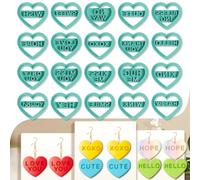 beinkmake 20pcs Heart Shape Polymer Clay Cutter Set with Inspiring Words Clay Cutters for Jewelry Making