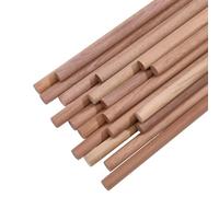 beinkmake 20Pcs Natural Walnut Dowels 0.39 x 11.81 Inch Wood Dowel Rods Unfinished Round Sticks for Carving Woodworking Building Model Macrame Crafts