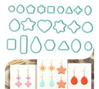 beinkmake 22pcs Basic Shape Polymer Clay Cutters Circle Square Triangle Pendant Earring Making Set Geometric Clay Tools for Jewelry Making Starter Kit